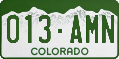 CO license plate 013AMN