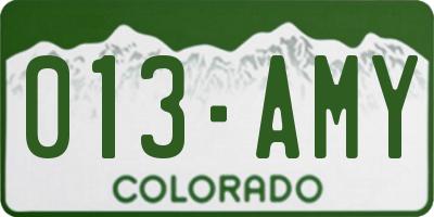 CO license plate 013AMY