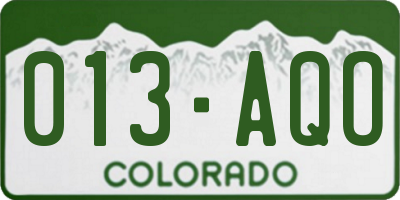 CO license plate 013AQO