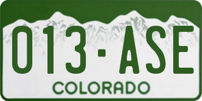 CO license plate 013ASE