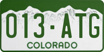 CO license plate 013ATG