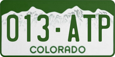CO license plate 013ATP
