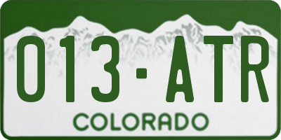 CO license plate 013ATR