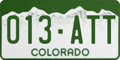CO license plate 013ATT