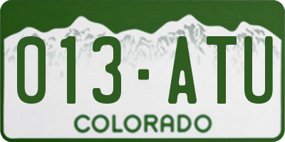 CO license plate 013ATU