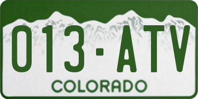 CO license plate 013ATV