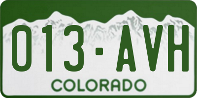 CO license plate 013AVH