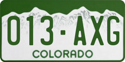 CO license plate 013AXG