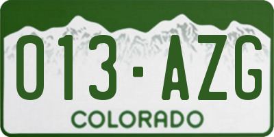 CO license plate 013AZG