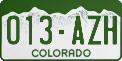 CO license plate 013AZH