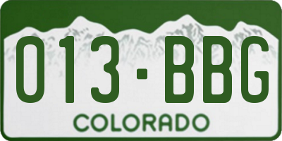 CO license plate 013BBG