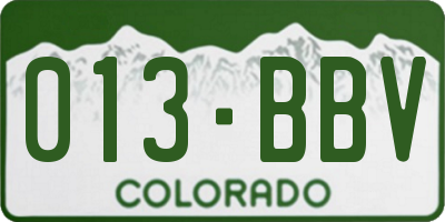 CO license plate 013BBV