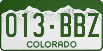 CO license plate 013BBZ