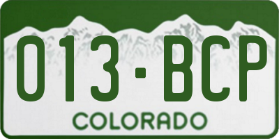 CO license plate 013BCP