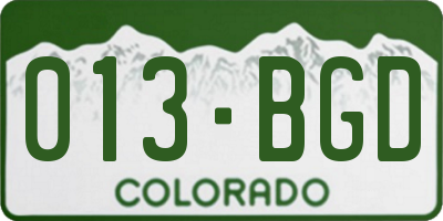 CO license plate 013BGD