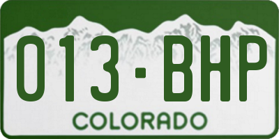 CO license plate 013BHP