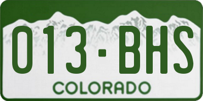 CO license plate 013BHS