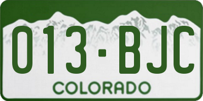 CO license plate 013BJC