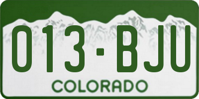 CO license plate 013BJU