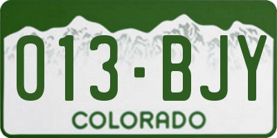 CO license plate 013BJY