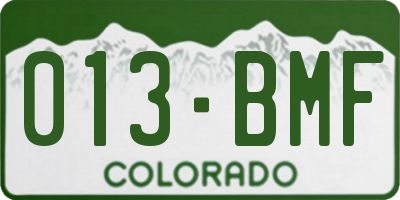 CO license plate 013BMF