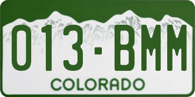 CO license plate 013BMM