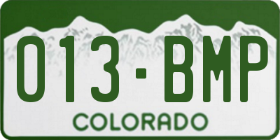 CO license plate 013BMP