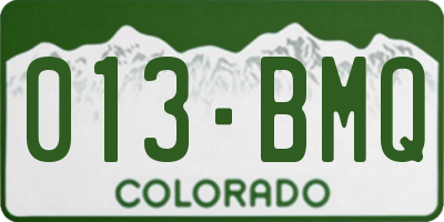 CO license plate 013BMQ