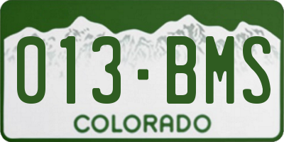 CO license plate 013BMS