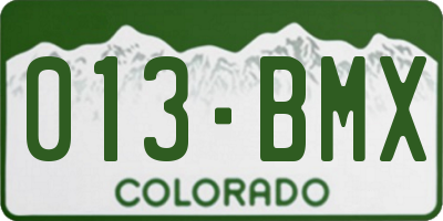 CO license plate 013BMX