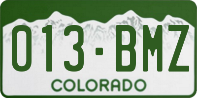 CO license plate 013BMZ