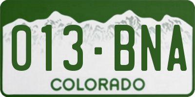 CO license plate 013BNA