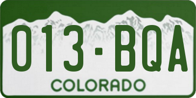 CO license plate 013BQA