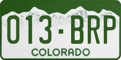 CO license plate 013BRP