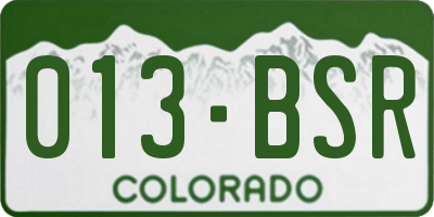 CO license plate 013BSR