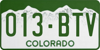CO license plate 013BTV