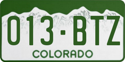 CO license plate 013BTZ