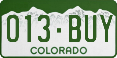 CO license plate 013BUY