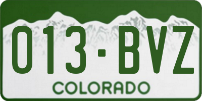 CO license plate 013BVZ
