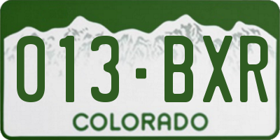 CO license plate 013BXR
