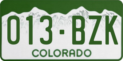 CO license plate 013BZK
