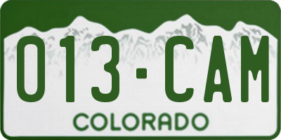 CO license plate 013CAM