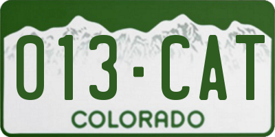 CO license plate 013CAT