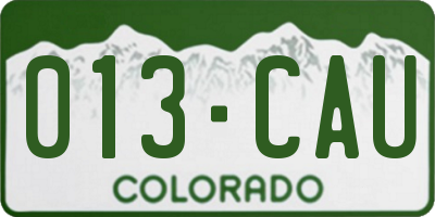 CO license plate 013CAU