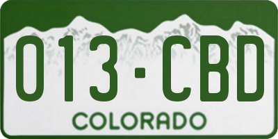 CO license plate 013CBD