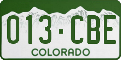 CO license plate 013CBE