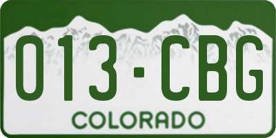 CO license plate 013CBG