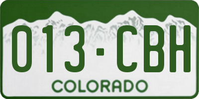 CO license plate 013CBH