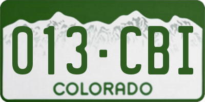 CO license plate 013CBI