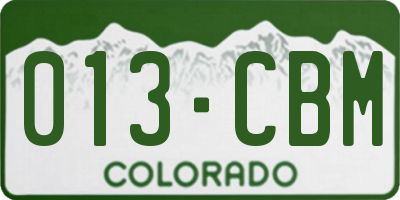 CO license plate 013CBM